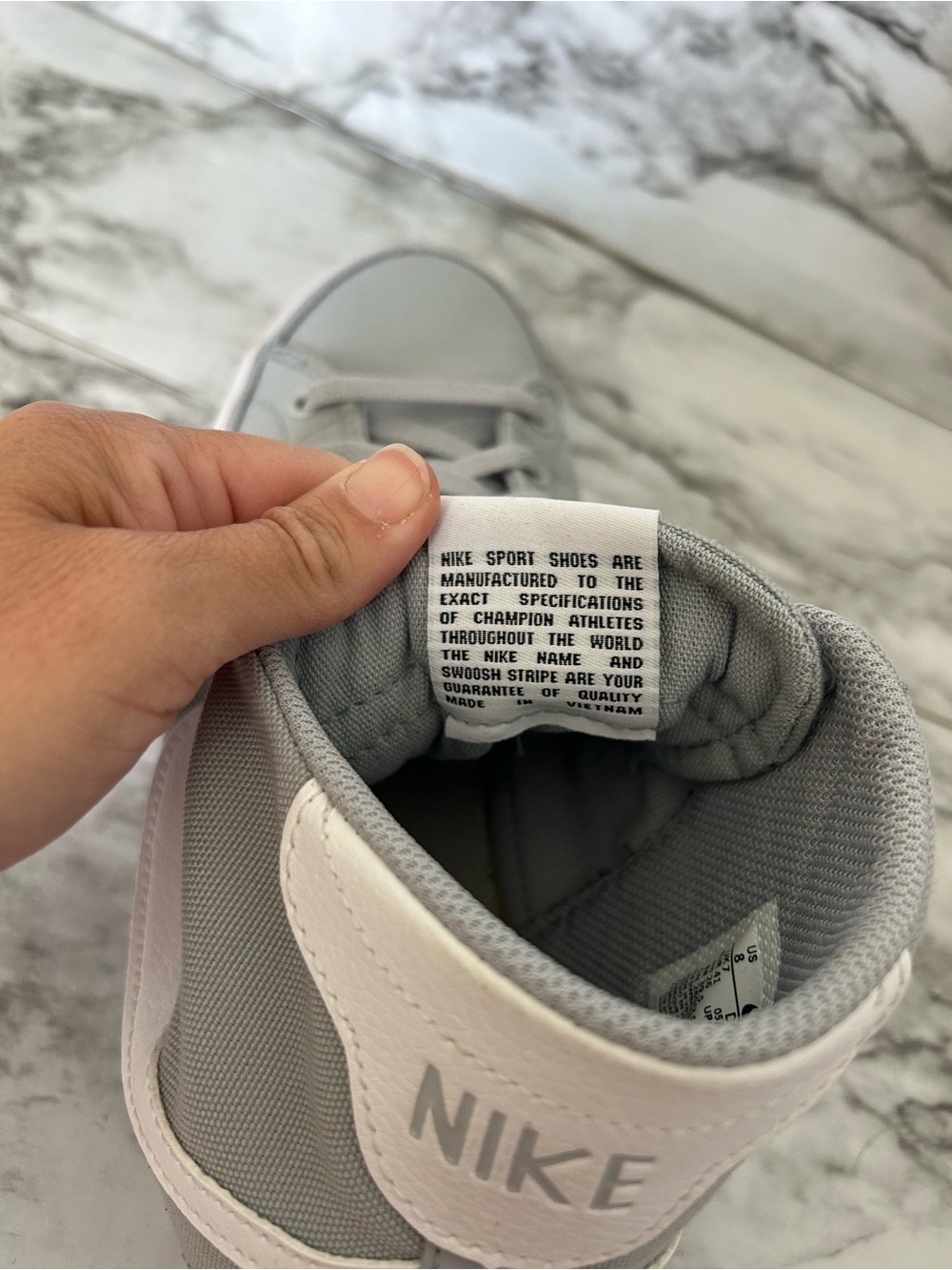 Nike | men’s size 8 women’s size 9.5 Court Legacy Canvas Mid US Wolf Grey/white - Picture 10 of 11